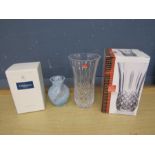 Boxed Caithness Crystal vase and RCR Crystal vase