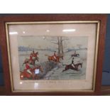 Cuthbert Bradley 1903 pen & ink  'Bothby big wood' huntsmen on horses with huntsmen's names to