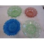 4 opalescent glass bowls