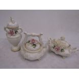 Capodimonte teapot, lidded vase and tureen