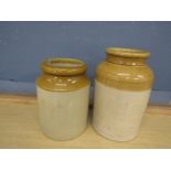 2 salt glazed pots