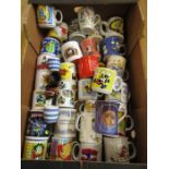 A box of retro tv show mugs