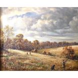 WILLIAM ELLIS BARRINGTON BROWNE (1908-1985) oil on canvas depicting a pheasant drive with the guns