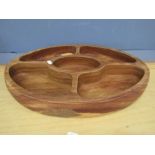 A treen oval sectional Hors'devours dish 48x37cm