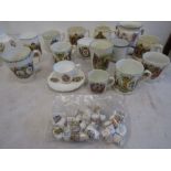 A box of Royal Commemorative beakers, cups, thimbles etc