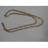 9ct gold figaro chain 18" 5.36gms stamped 375 Italy and hallmarked