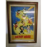 Mickey Mouse through the ages framed poster 75x105cm 1980s