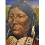 Neil Boyle (Canadian 1931-2006), late 20th century, Portrait of native American, oil on canvas,