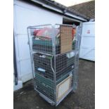 Stillage containing china, glass, Kitchenalia and pictures etc