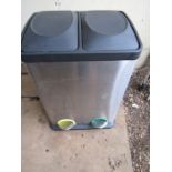 Stainless steel 2 compartment bin