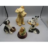 Sylvac dog and Regency fine arts figures