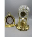 Swiza brass clock and Quartz Emprorer domed anniversary clock