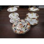 Three cake stands including Royal Albert Country Roses
