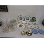 Jasperware, Royal Doulton etc- a collection of china plates and glasses