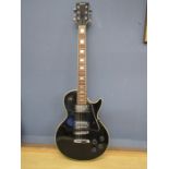 A Eros black electric guitar