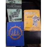 2 stamp albums and a stamp collectors dictionary
