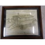 Colin C Burrage 'The caravans great grandfather' pen and ink drawing37x31"cm local artist