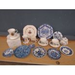 Mixed china including commemorative and blue and white