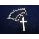 9ct gold crucifix and chain 16"  5.59 gms gross weight