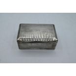 Silver hallmarked cigar box (Birmingham 1928) with inscription 'Presented to Arthur William Birch by