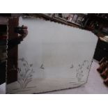 An etched mirror 61x36cm with detailed edge