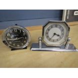 Westclox 'Baby Ben' alarm clock and chrome clock