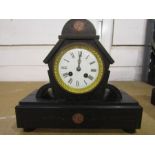 A black slate mantel clock. no key