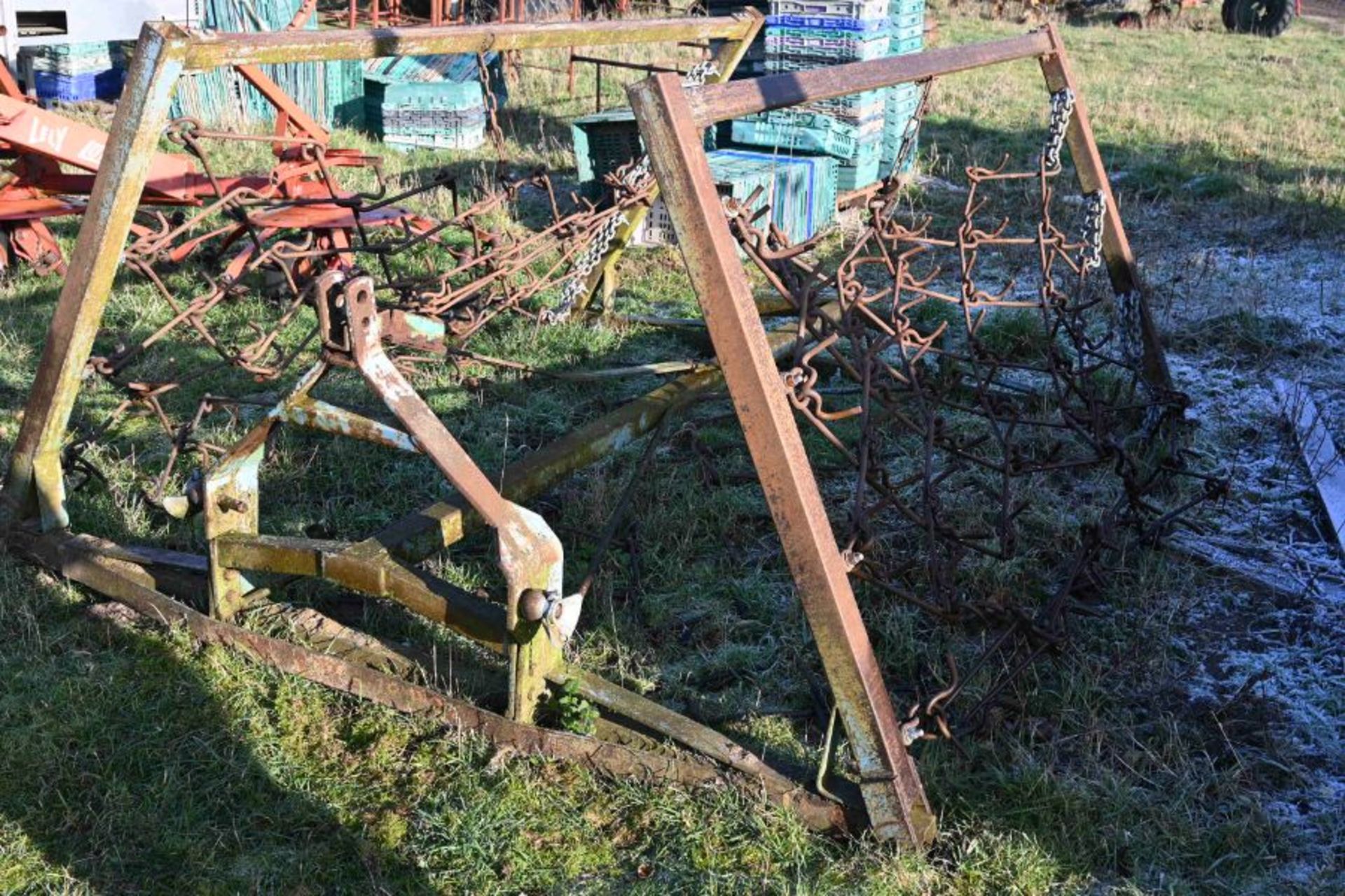 Set of large framed chain harrows