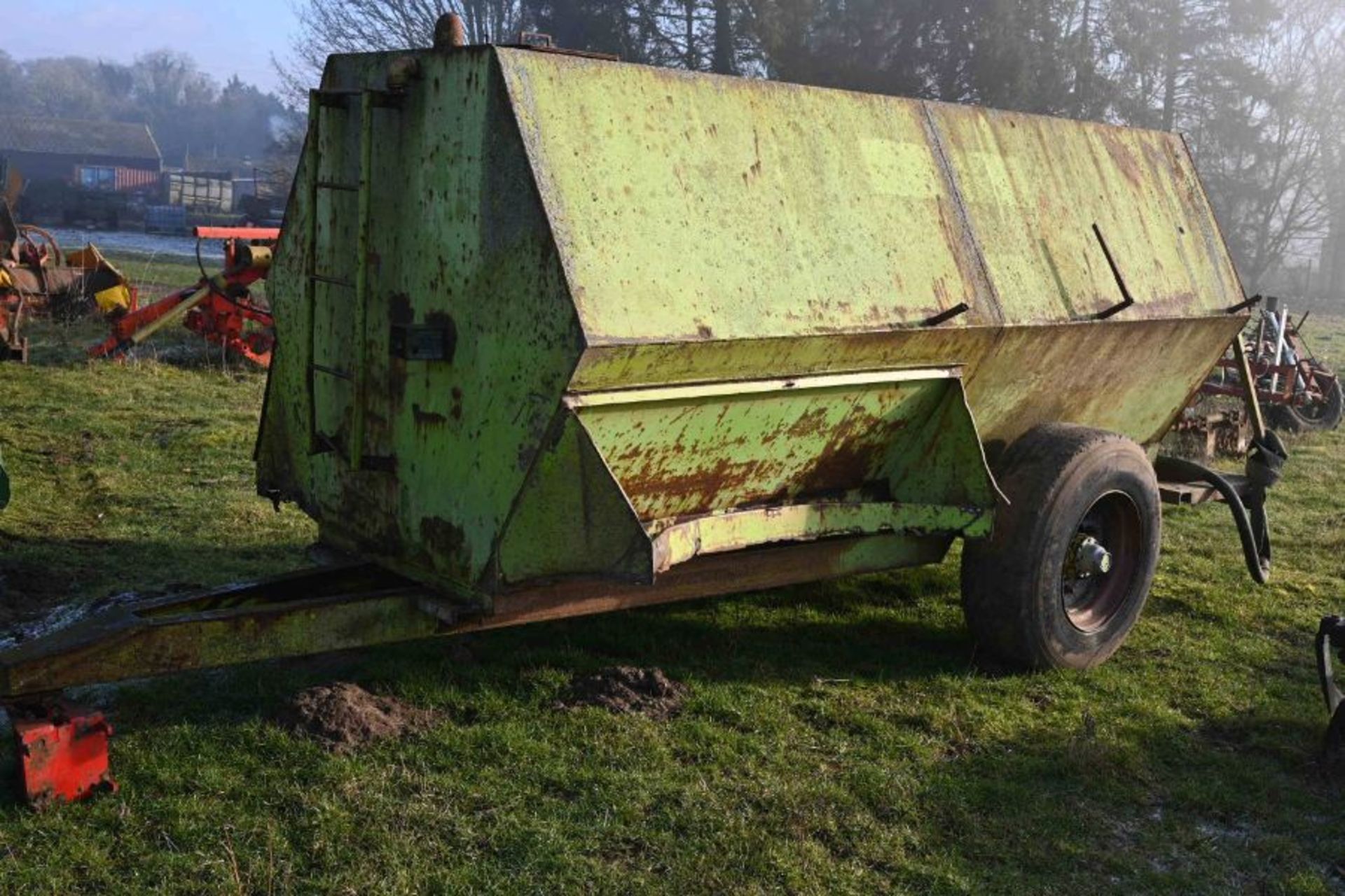 Large green single axle bowser