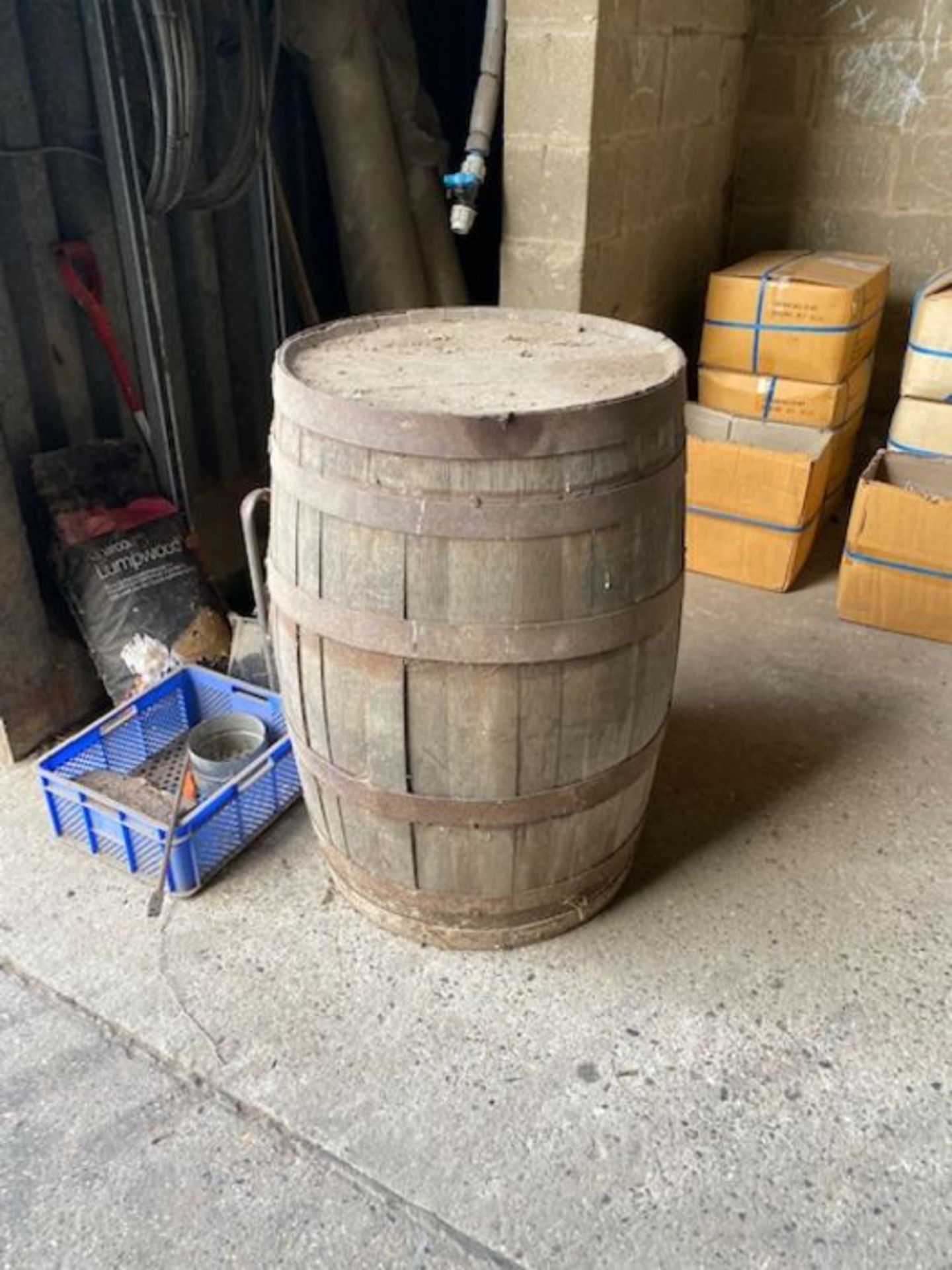 wooden beer barrel