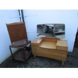 Dressing table with mirror, trolley and fire screen