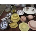 Vintage part tea sets, Royal picture plates, large bowl and various china pieces