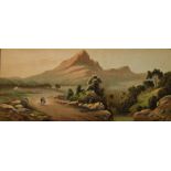Turner, C watercolour landscape depicting a highland scene sign lower right framed and glazed   40cm