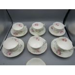 Coalport 'junetime' set 6 cups and saucers and a sugar bowl