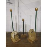 3 Handmade wooden doorstops