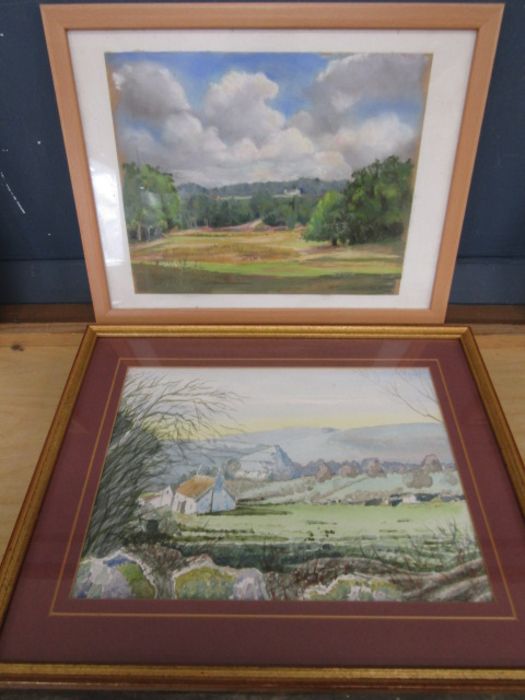 2 signed landscape watercolours