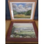 2 signed landscape watercolours