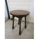 Oak occasional table H77cm Top D61cm approx