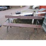 Antique garden bench with cast iron ends in the form of branches L210cm approx