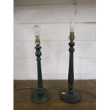 2 Painted table lamps (PAT tested)