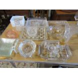 Quality glass ware cut glass trays, scent bottles, vases, various glasses etc etc