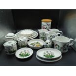 Portmeirion Botanic Garden pattern table and giftware to incl plates, bowls, cups, jugs,