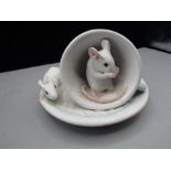 Studio pottery BDL Terrington, Norfolk mouse cup and saucer