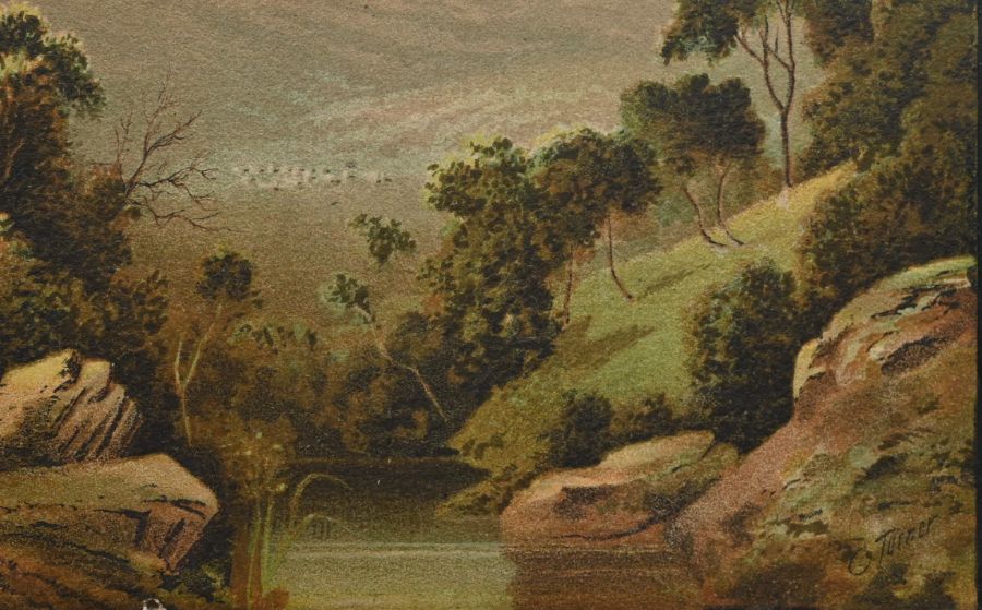 Turner, C watercolour landscape depicting a highland scene sign lower right framed and glazed   40cm - Image 4 of 5
