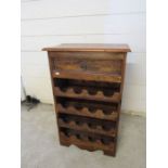 Sheesham wood wine rack with drawer H85cm W54cm D28cm approx