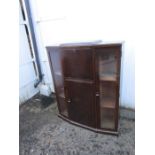 Oak display cabinet/writing bureau H85cm W107cm D56cm approx