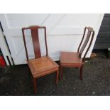 Pair of hardwood dining chairs