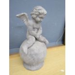 Sia collection Cherub sitting on a ball garden statue (hollow) H50cm approx