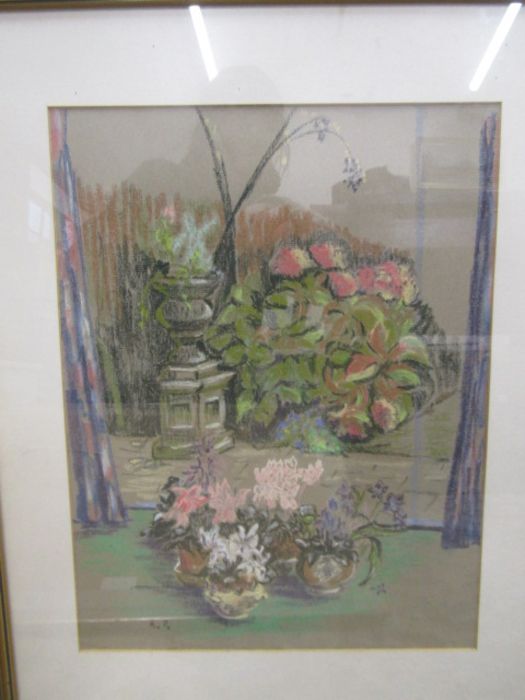 Original pastel of flowers signed Ropo 39x48cm