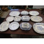 Vintage blue and white plates and tureens